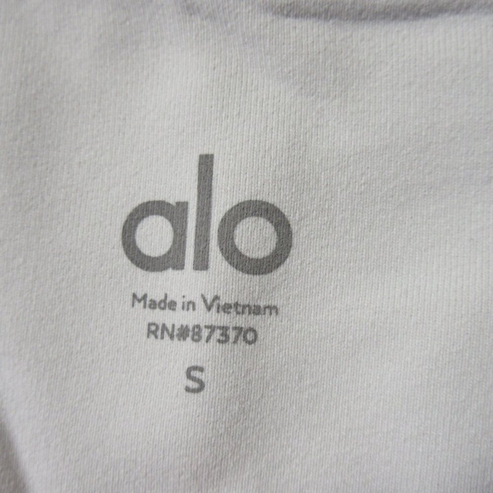 NWT Alo Yoga Moto Legging in Mist Gray Glossy Stretch Workout S $110 - Picture 4 of 6